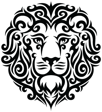 399x438 Stencil Tribal Lion Tattoo Designs
