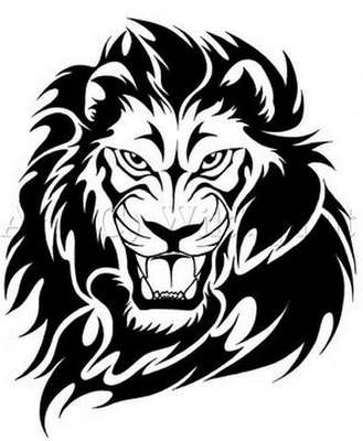 329x400 Tribal Lion Tattoo Designs