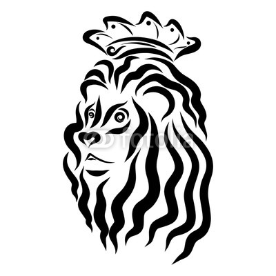 400x400 The Head Of A Lion In A Crown, Black Wavy Lines Buy Photos Ap