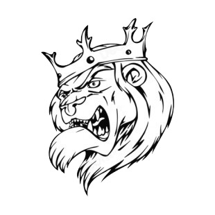 310x310 Angry Lion Face With Crown Mascot Mascots Decals, Decal Sticker