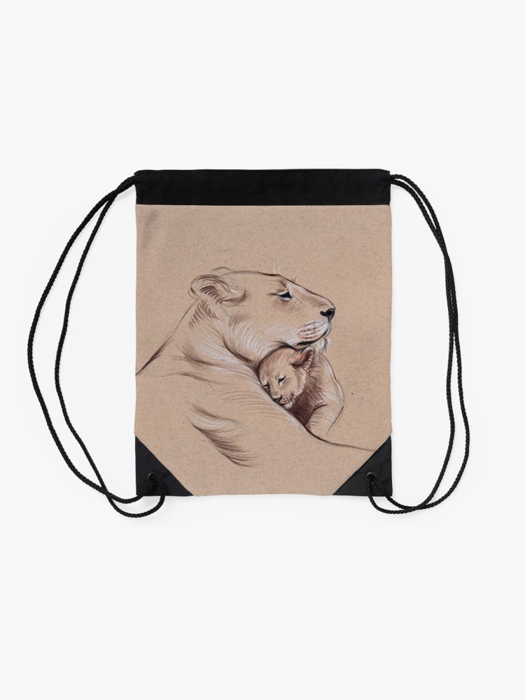 750x1000 A Mother's Pride Lioness And Cub Original Pencil Drawing