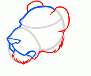 302x252 How To Draw A Lioness Head, Step