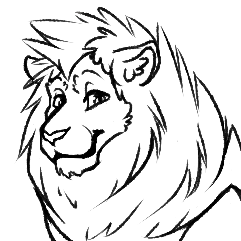 800x800 Lioness Drawing Line For Free Download