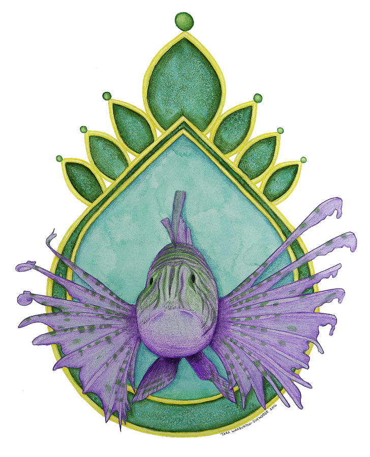 728x900 lionfish drawing