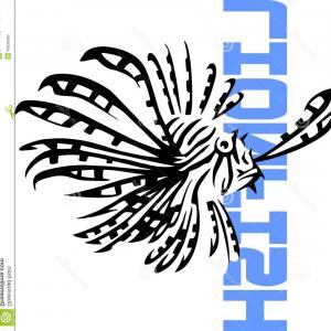 300x300 Photostock Vector Digital Drawing Zentangle Lion Fish For Coloring