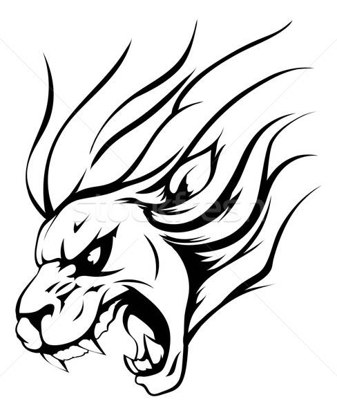 488x600 Lion Mascot Vector Illustration Christos Georghiou
