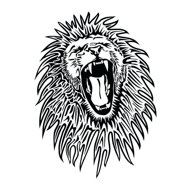 660x660 Lion Black And White
