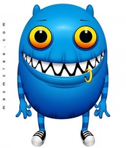 256x300 Blue Monster Lip Piercing Clip Art Monster Clipart, Cartoon