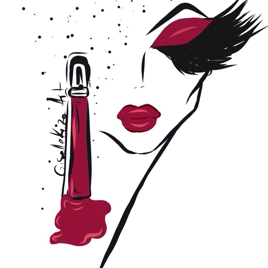 1080x1080 Gisele Keza Fashion Illustrations Lipgloss