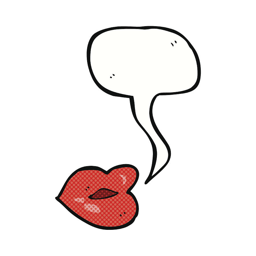 899x900 Cartoon Lips With Speech Bubble Drawing