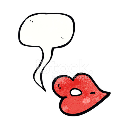440x440 Cartoon Lips With Speech Bubble Stock Vector