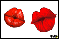 200x132 How To Draw Kissing Lips With Easy Step
