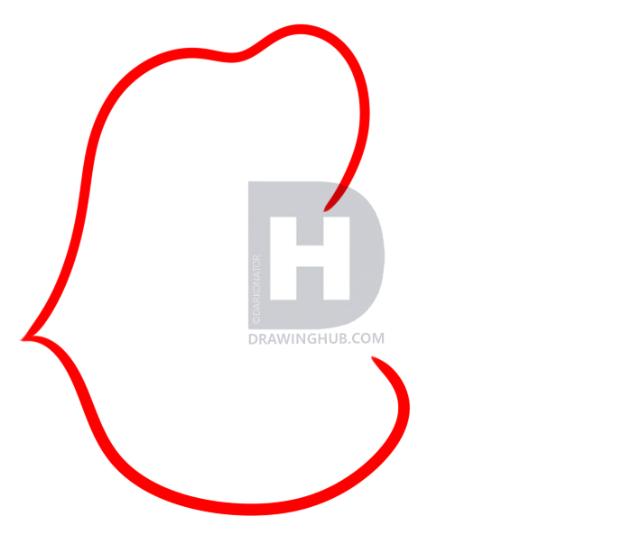 710x603 How To Draw Vintage Cherry Lips, Step