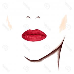 300x300 Lips With Teeth Cartoon Outline Vector Symbol Icon Design