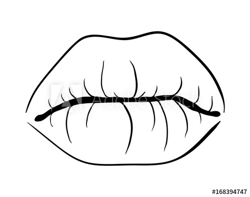 Lips Outline Drawing | Free download on ClipArtMag