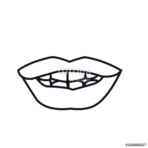 500x500 Outline Mouth Lips Woman Expression Vector Illustration Stock