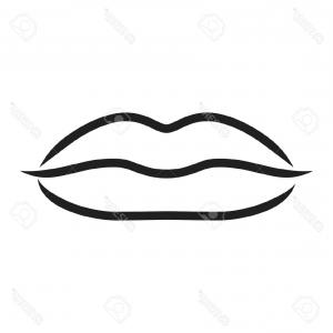 300x300 Black And White Clipart Outline Lips