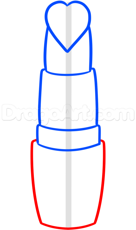 450x761 How To Draw Heart Lipstick, Step