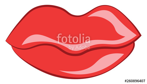 500x285 A Beautiful Lip Painted With Glossy Red Lipstick Vector Color