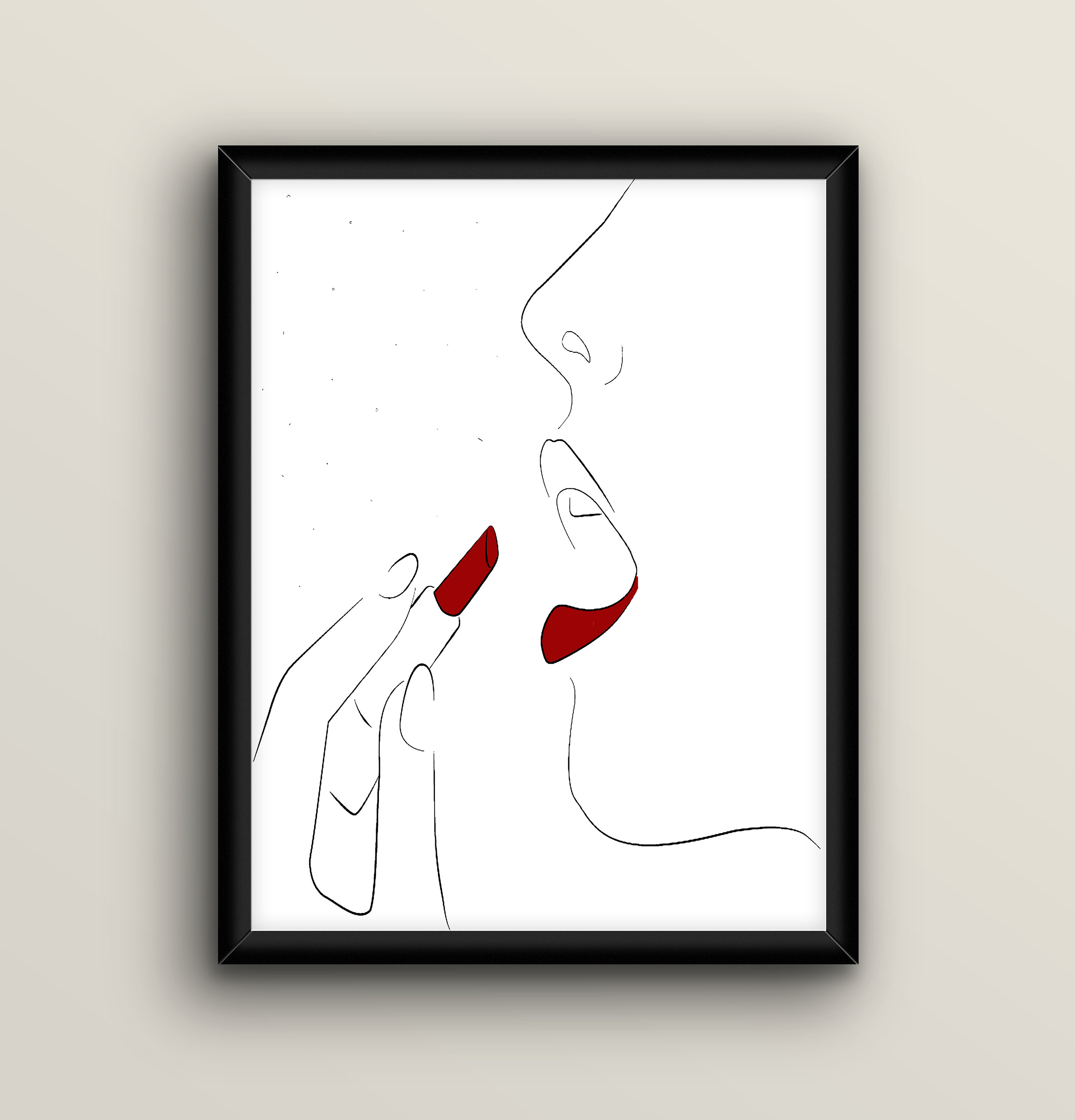 2880x3000 lipstick print female line print vanity print red lips print etsy