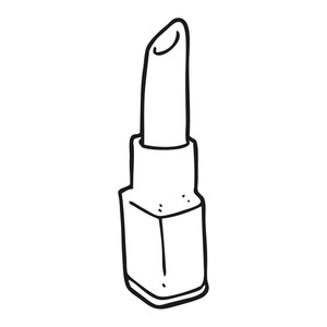300x300 Freehand Drawn Black And White Cartoon Lipstick Royalty Free Stock