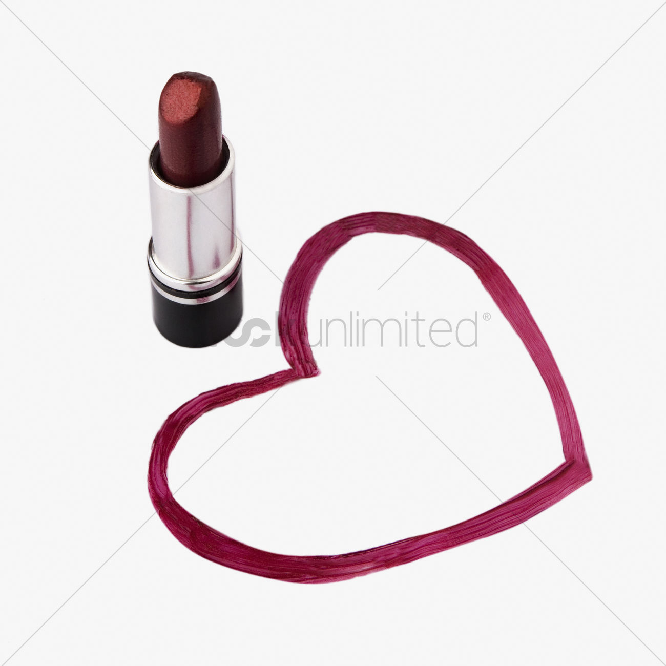 1300x1300 Close Up Of A Lipstick Near Heart Shape Drawing Stock Photo