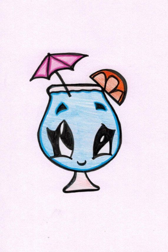 570x853 blue drink cartoon in inkimagined blue drinks, cute easy