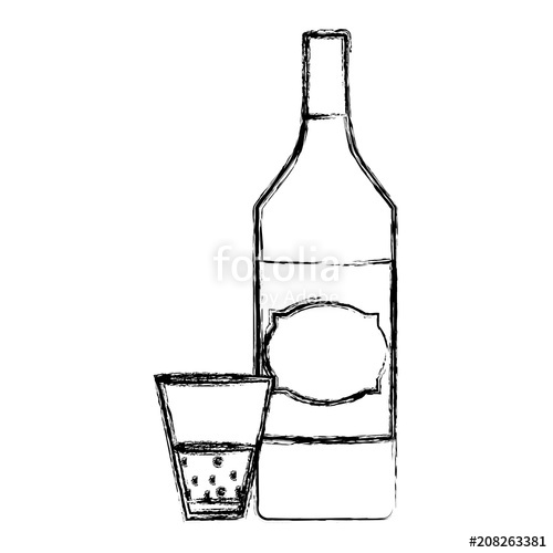 500x500 Grunge Schnapps Liquor Bottle And Glass Beverage Stock Image