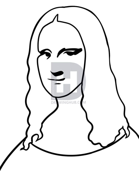 586x720 how to draw mona lisa easy, step