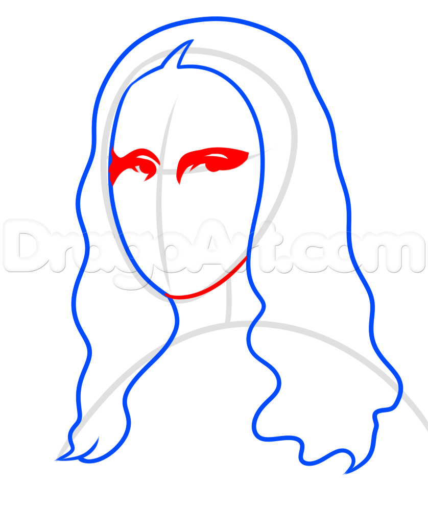 838x995 step how to draw the mona lisa for kids