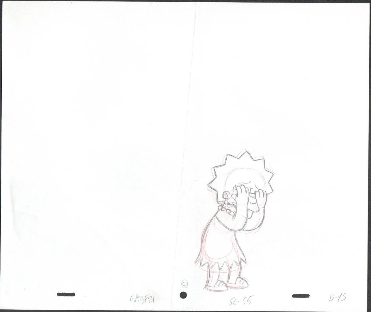 1285x1080 The Simpsons Lisa Simpson Original Animation Cel Drawing Fox