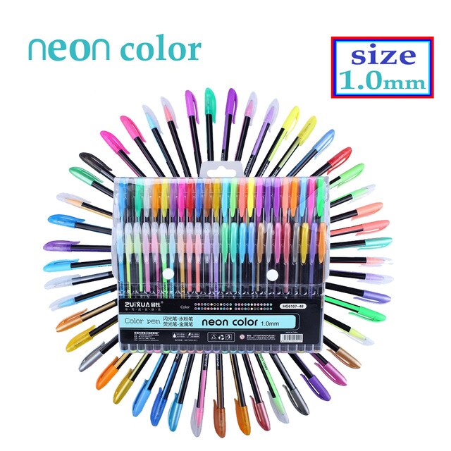 640x640 art supplies color gel pens set refills pastel neon glitter