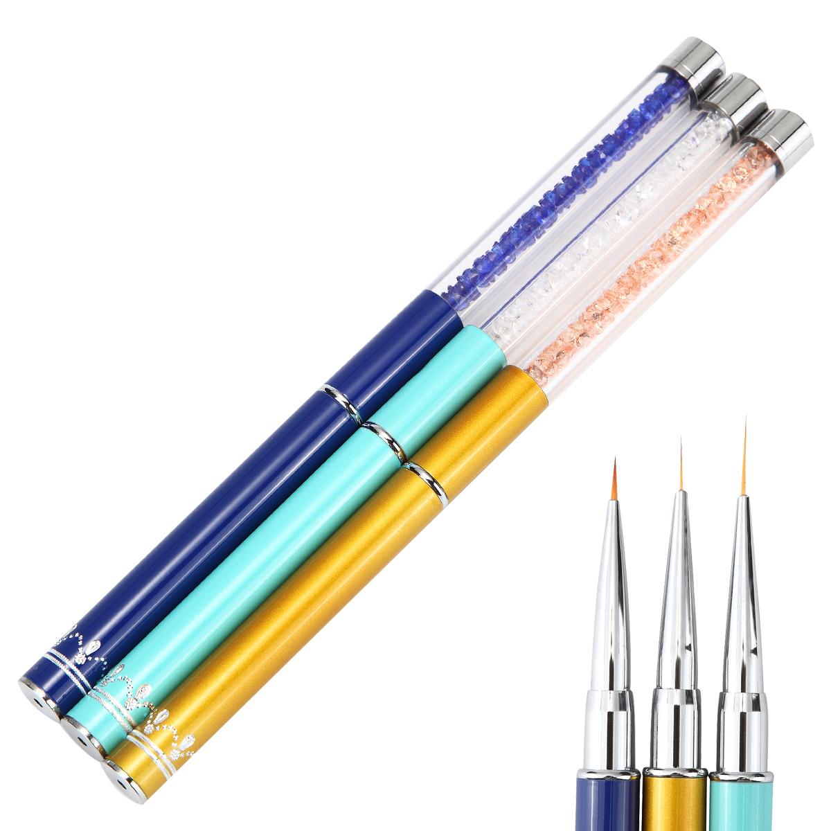 1200x1200 Wholesale Arylic Handle Nail Art Metal Pen Brushes With Cap