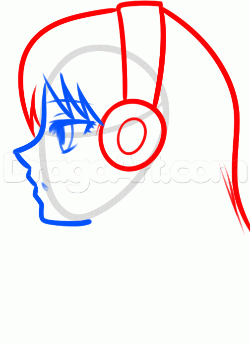 504x696 How To Draw An Anime Music Girl, Step
