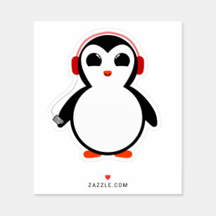 307x307 Penguin Listening To Music Gifts On Zazzle Ca