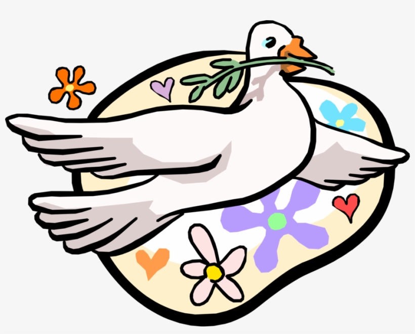 820x661 Vector Illustration Of Dove Of Peace Bird Secular Symbol
