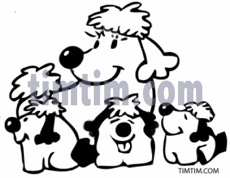 474x368 Free Drawing Of A Dog Litter Bw From The Category Pets
