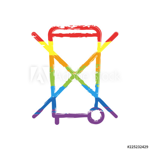 500x500 No Trash Bin, Crossed Litter Linear Icon With Thin Outline