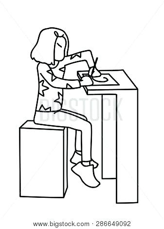 337x470 Simple Drawing Of Little Girl A Drawing Simple Girl Drawing Step