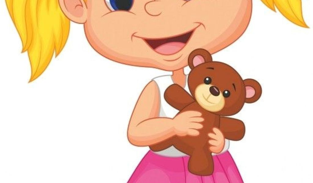1024x600 Cartoon Drawing Little Boy Little Girl Holding Bear Stuff Kids