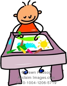 235x300 Clipart Illustration Of Little Boy Drawing With Crayons