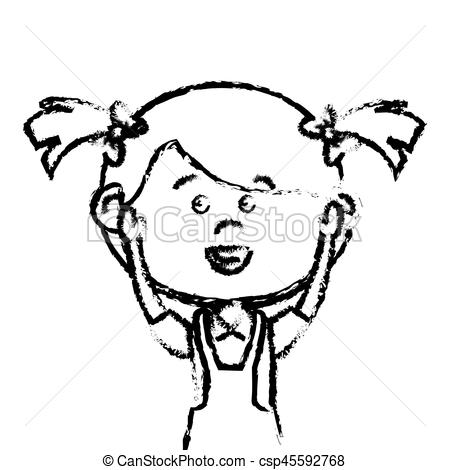 450x470 Cute Little Girl Character Vector Illustration Design Clip Art