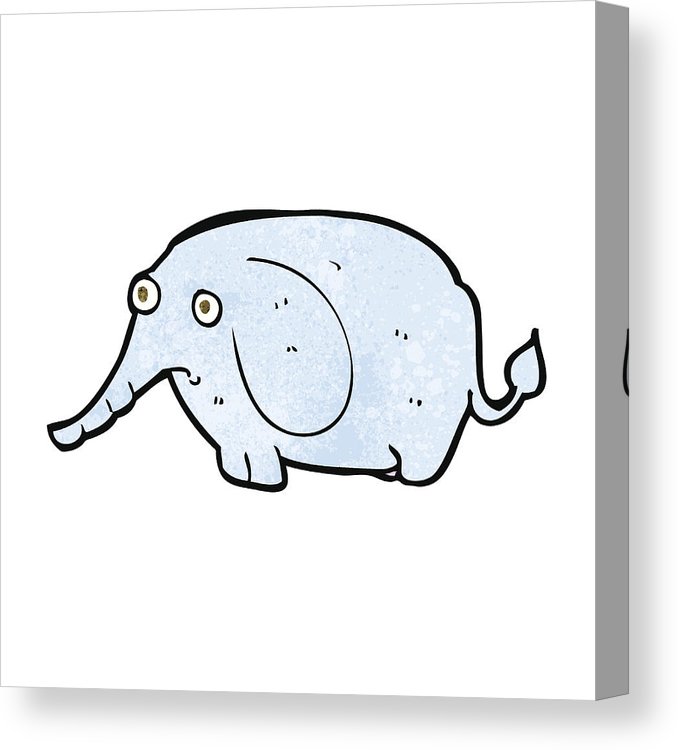 678x750 Cartoon Sad Little Elephant Canvas Print Canvas Art