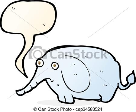 450x373 Cartoon Sad Little Elephant With Speech Bubble