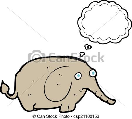 450x406 Cartoon Sad Little Elephant With Thought Bubble