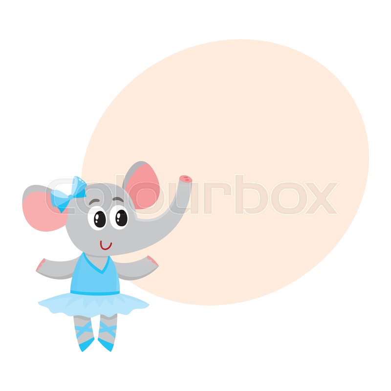 800x800 Cute Little Elephant Character, Ballet Stock Vector Colourbox