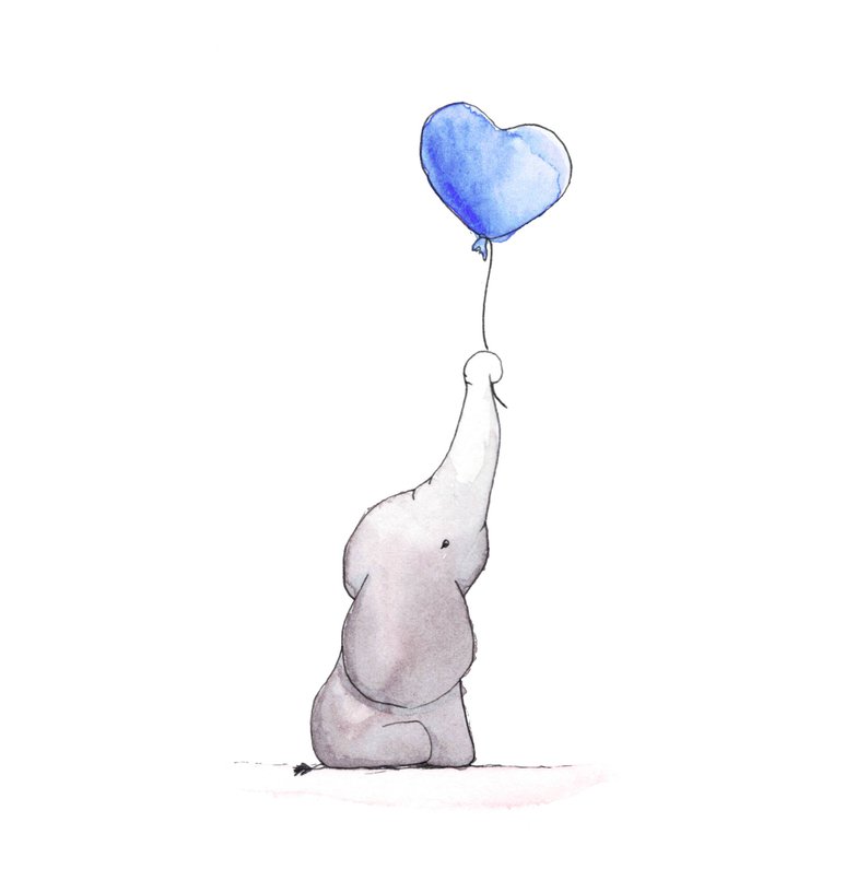 794x795 Printable Illustration Little Baby Elephant With His Etsy