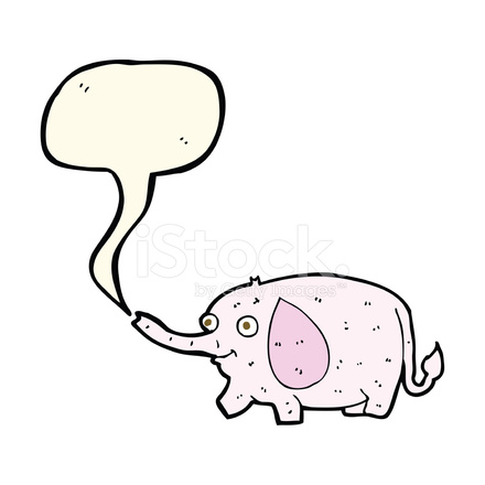 440x440 Cartoon Funny Little Elephant With Speech Bubble Stock Vector