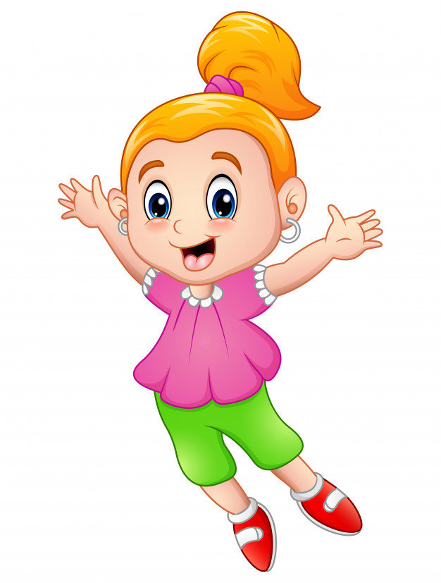 626x827 Happy Little Girl Cartoon Vector Premium Download