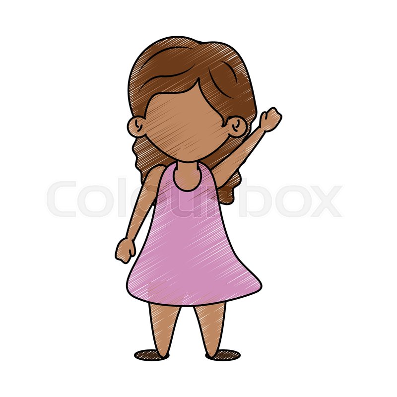 800x800 Little Girl Cartoon Icon Vector Stock Vector Colourbox